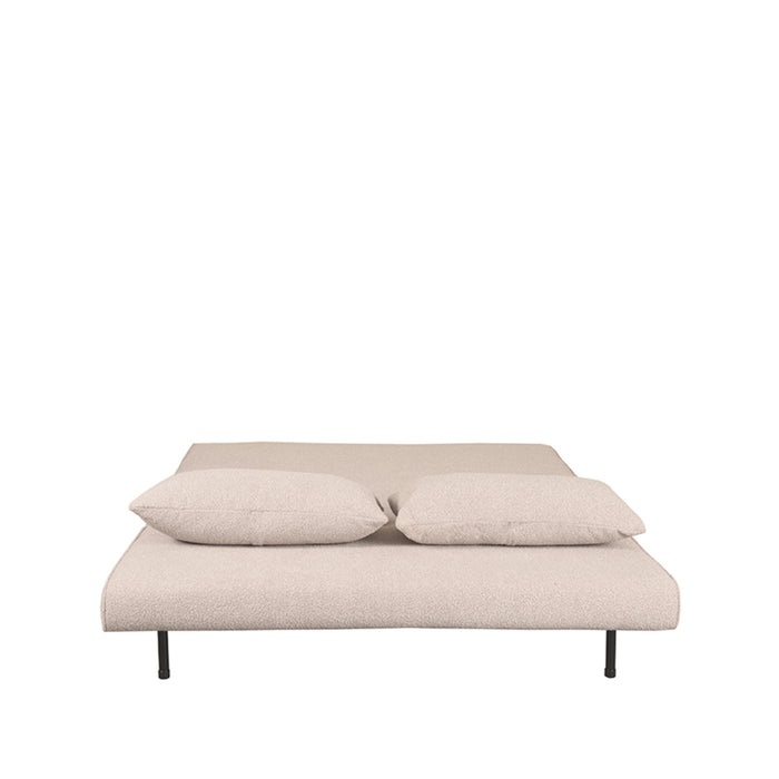 LABEL51 - Slaapbank Double - Naturel Boucle - Zwart Hout