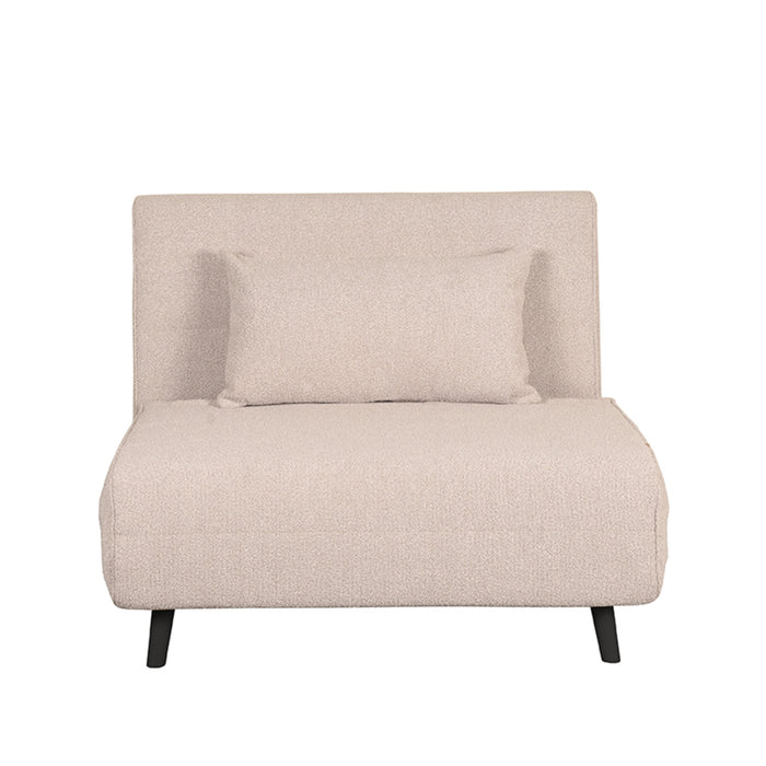 LABEL51 - Slaapbank Single - Naturel Boucle - Zwart Hout