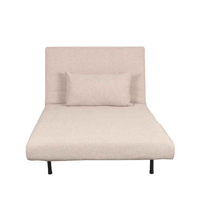 LABEL51 - Slaapbank Single - Naturel Boucle - Zwart Hout