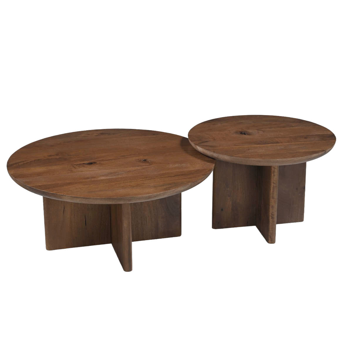 DÉJA Living - Salontafel Rond Donkerbruin Hout - 60x60x39cm - Helsinki