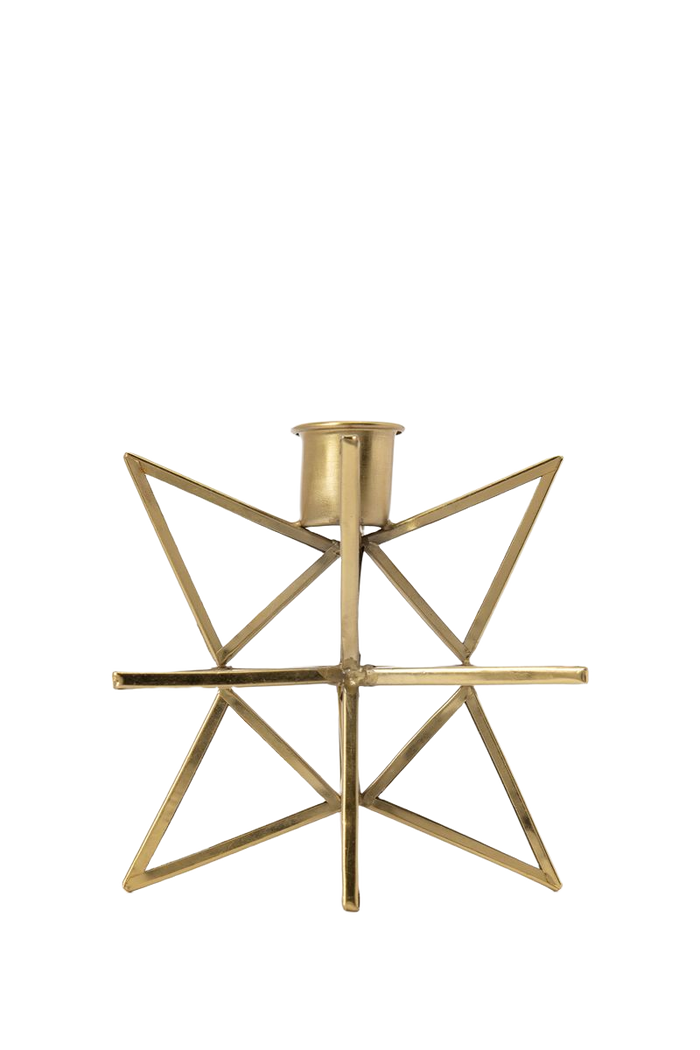 Sissy-Boy Goudkleurige kandelaar in ster vorm van glas en metaal