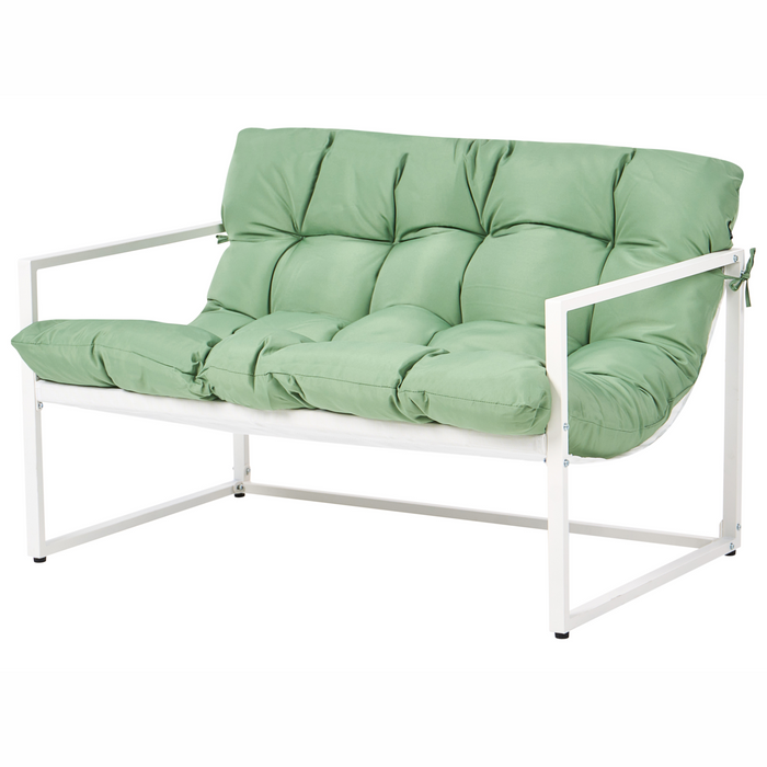 Beliani - GARDA - Loungeset - Groen|Wit - Staal