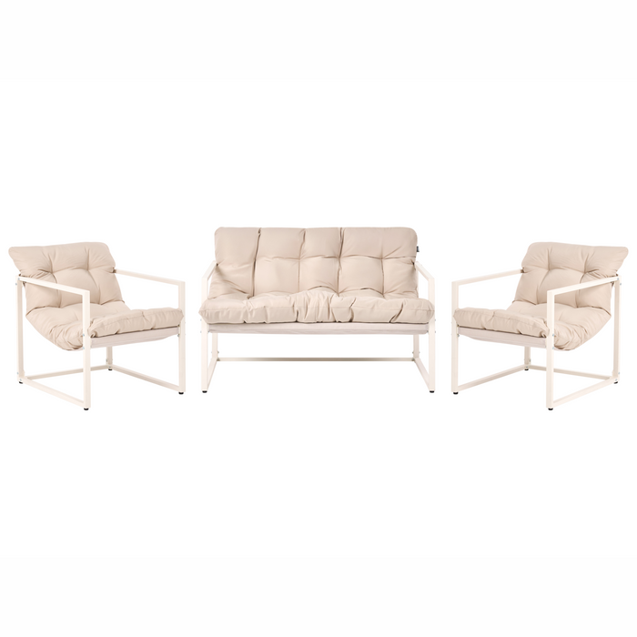 Beliani - GARDA - Loungeset - Beige - Staal