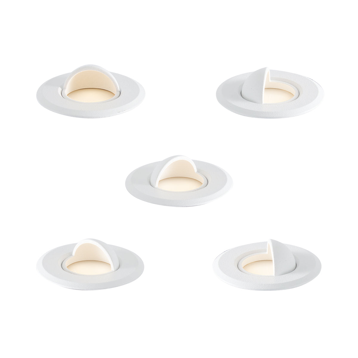 QAZQA Set van 5 moderne grondspots wit incl. LED IP67 - Linsey