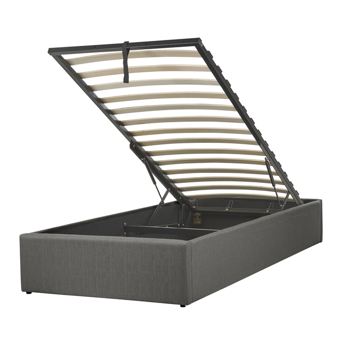 Beliani - DINAN - Kinderbed - Donkergrijs - 90 x 200 cm - Polyester