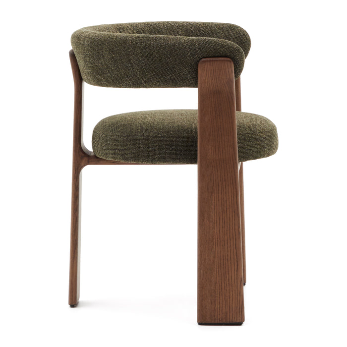 Kave Home Granite Eetkamerstoel - Groen / Donker Essenhout