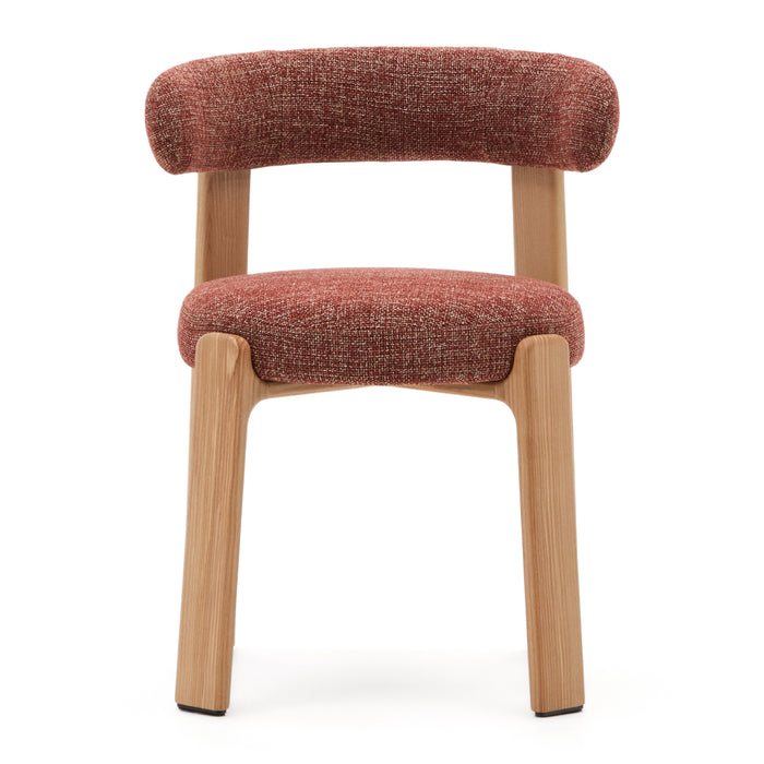 Kave Home Granite Eetkamerstoel - Terracotta / Licht Essenhout