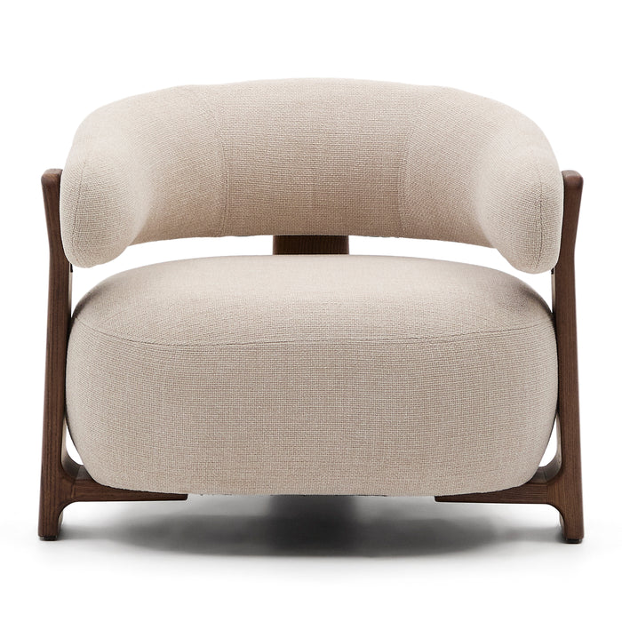 Kave Home Granite Fauteuil - Beige / Donkerbruin