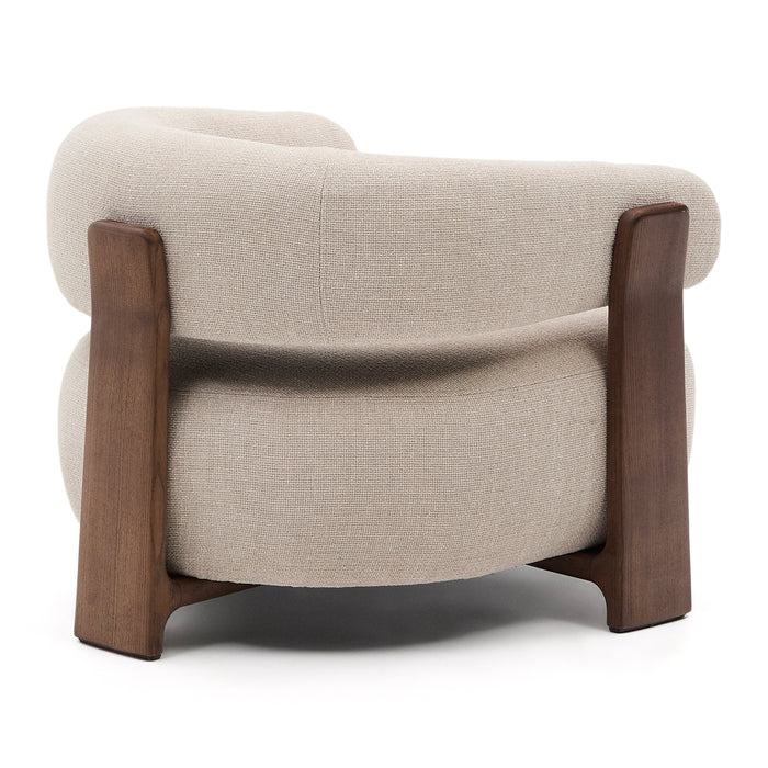 Kave Home Granite Fauteuil - Beige / Donkerbruin