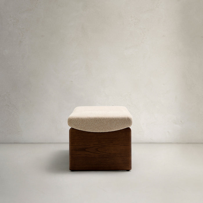 Kave Home Topaz Bankje - Beige / Essenhout