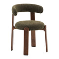 Kave Home Granite Eetkamerstoel - Groen / Donker Essenhout