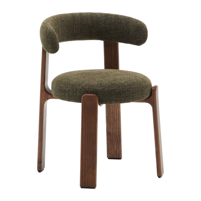 Kave Home Granite Eetkamerstoel - Groen / Donker Essenhout