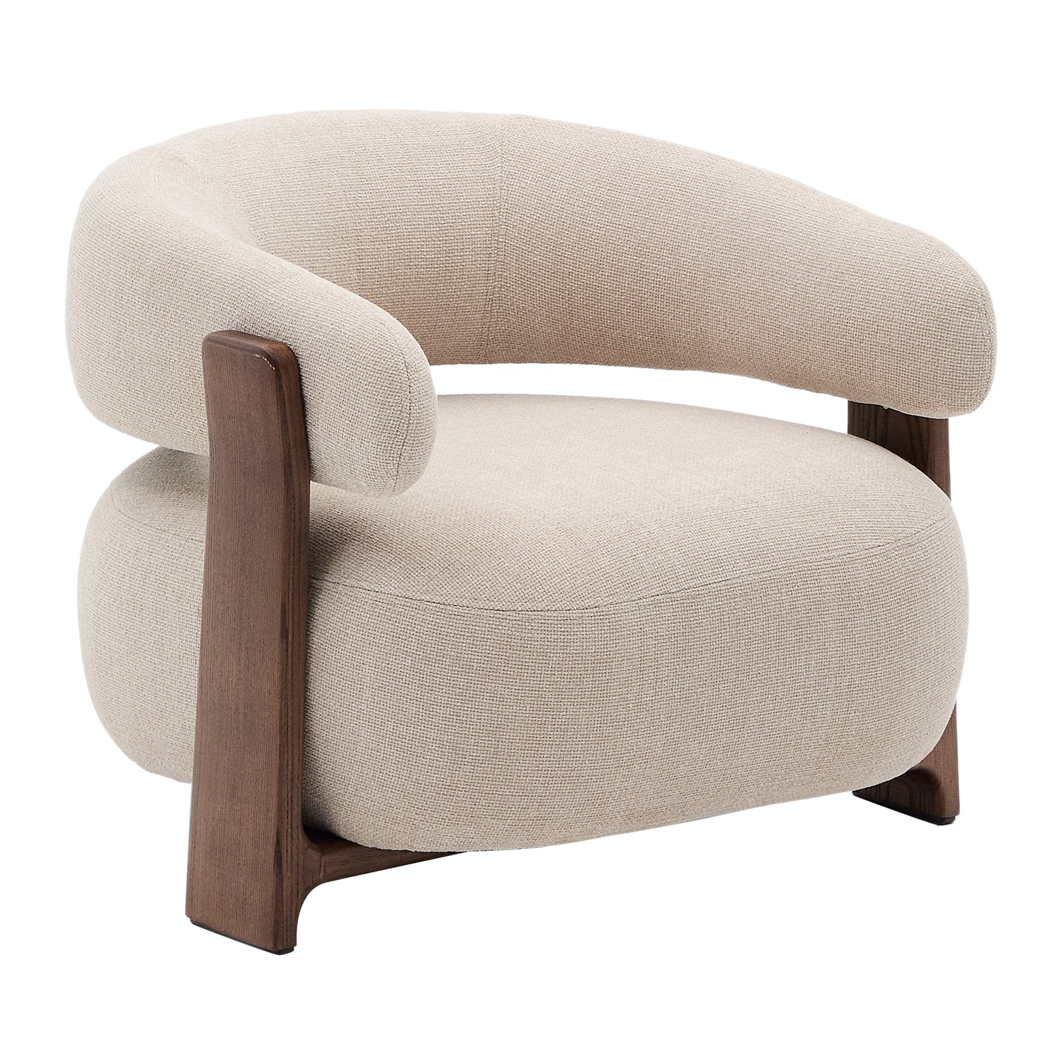 Kave Home Granite Fauteuil - Beige / Donkerbruin