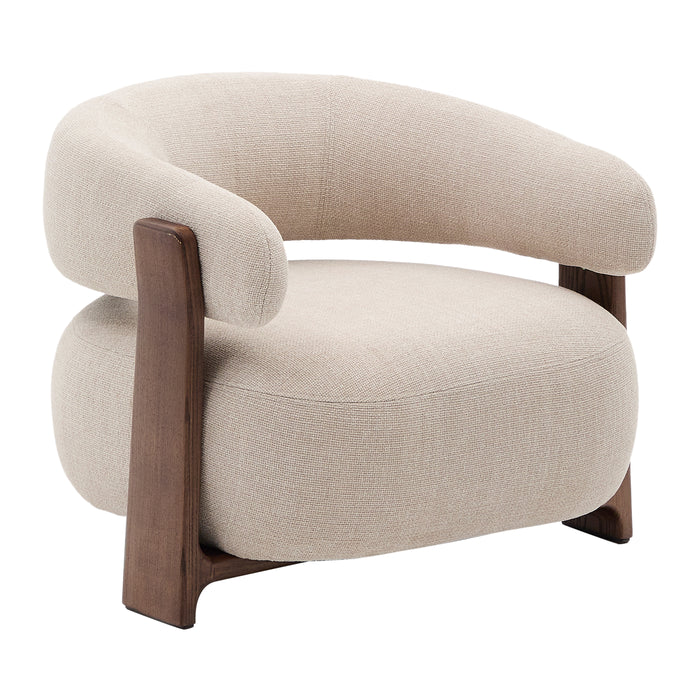 Kave Home Granite Fauteuil - Beige / Donkerbruin