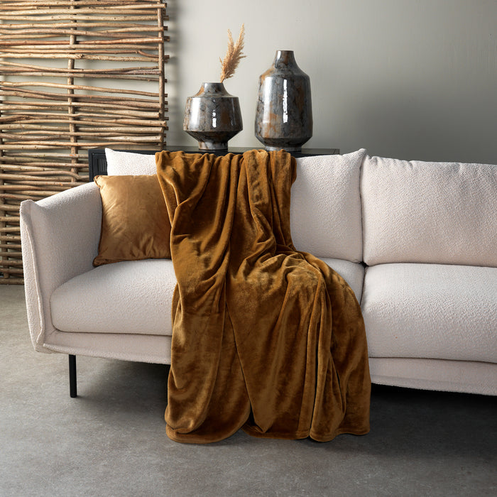 Dutch Decor plaid CHARLIE - 200x220 cm Tobacco Brown