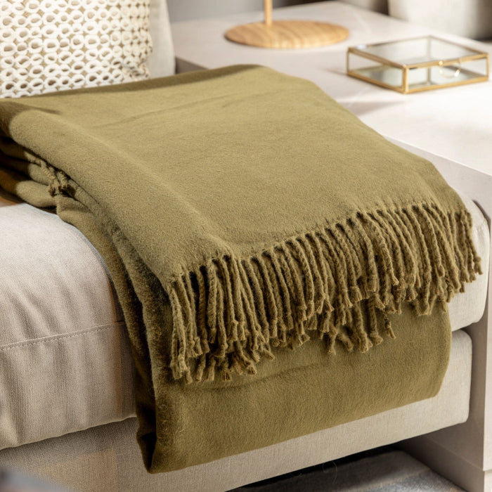 ANNABELLA | Plaid | 150x200 cm Military Olive | Groen | Uni | Hoii