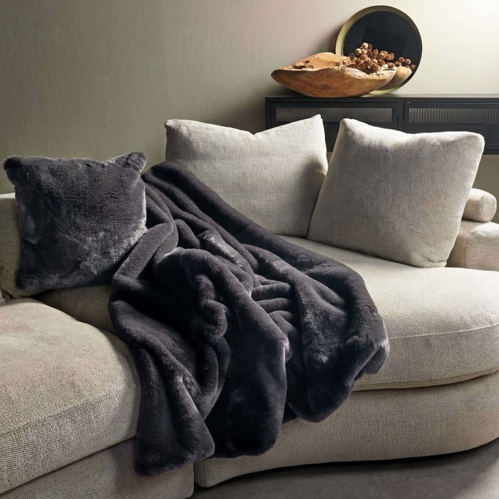 Dutch Decor plaid ZINZI - 140x180 cm Charcoal Gray