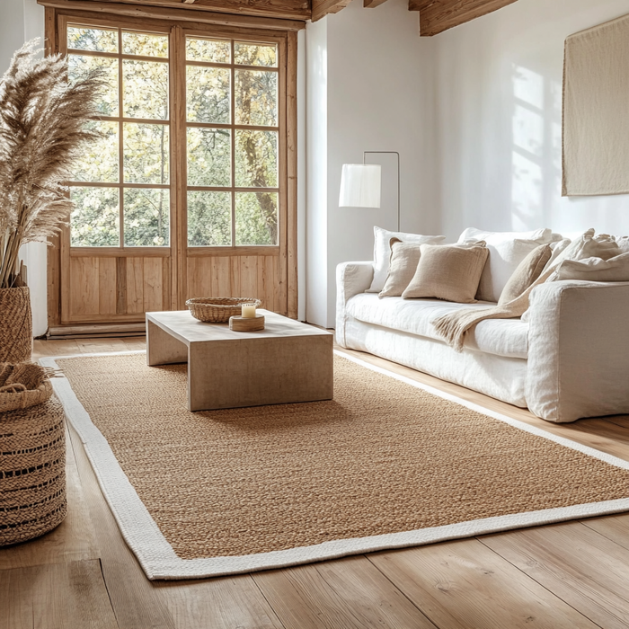 Mrcarpet Jute vloerkleed Rechthoek naturel|wit 160x230cm