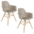 Zuiver Albert Kuip Eetkamerstoelen armleuning Taupe - Set van 2