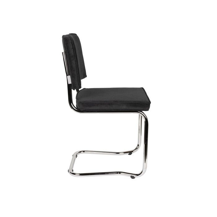 Zuiver Ridge Rib Kink Eetkamerstoelen  Zwart - Set van 2