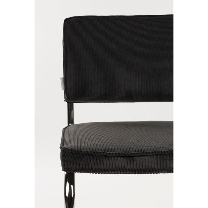 Zuiver Ridge Rib Kink Eetkamerstoelen  Zwart - Set van 2