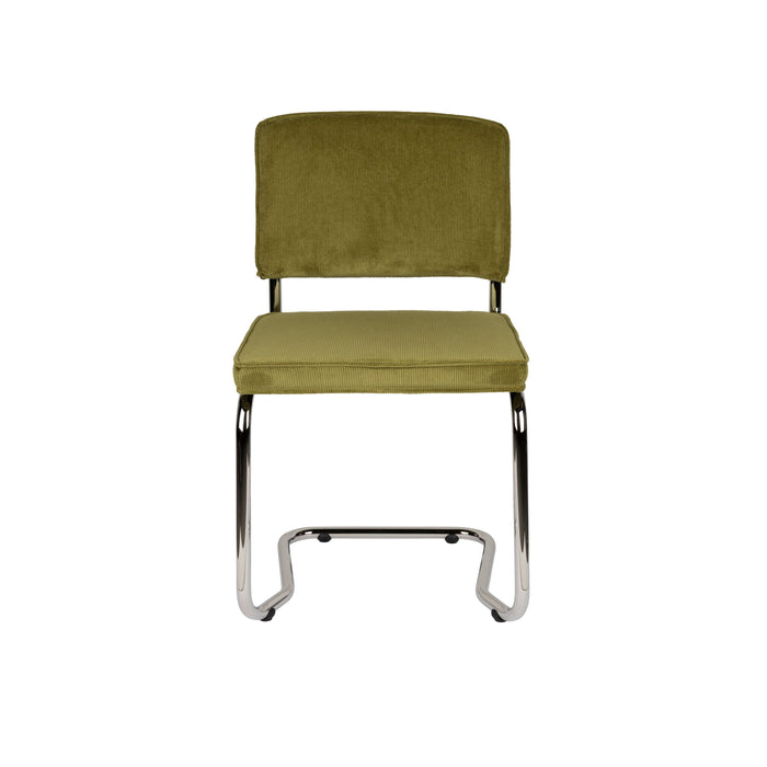 Zuiver Ridge Rib Kink Eetkamerstoelen  Groen - Set van 2