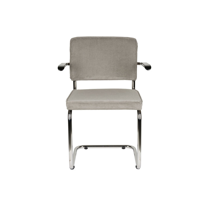 Zuiver Ridge Rib Eetkamerstoelen armleuning Lichtgrijs - Set van 2