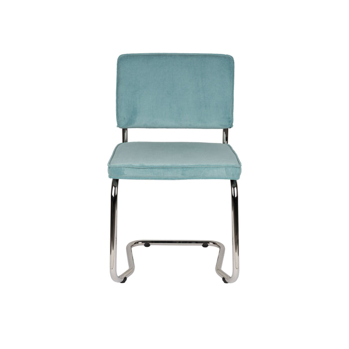 Zuiver Ridge Rib Kink Eetkamerstoelen  Blauw - Set van 2