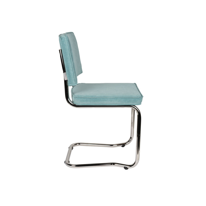 Zuiver Ridge Rib Kink Eetkamerstoelen  Blauw - Set van 2