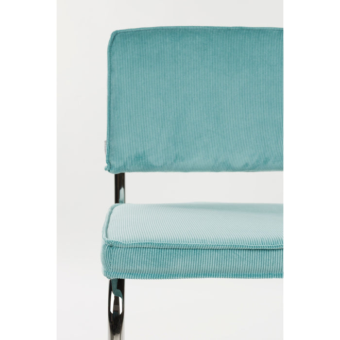 Zuiver Ridge Rib Kink Eetkamerstoelen  Blauw - Set van 2