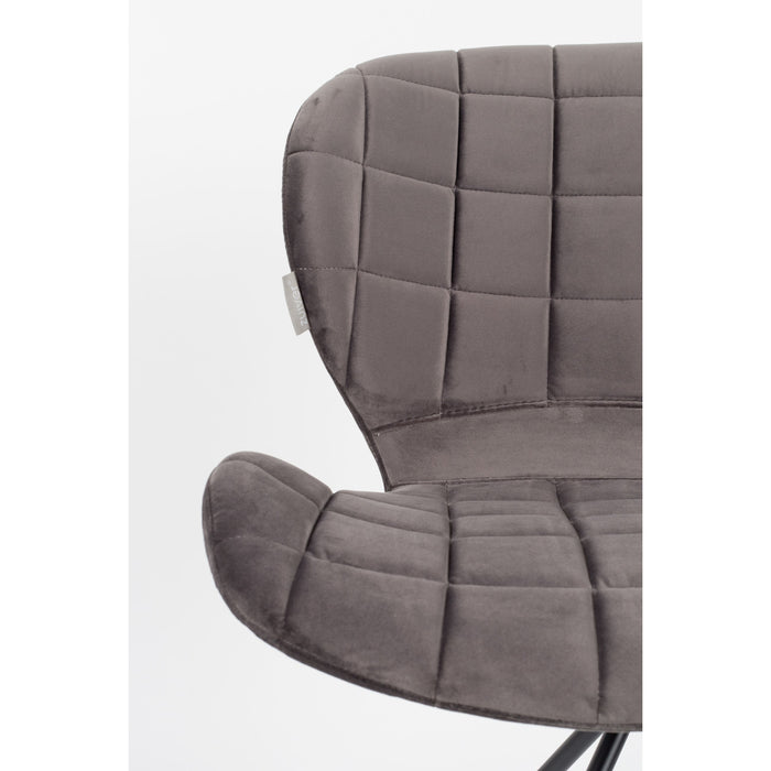 Zuiver OMG Velvet Eetkamerstoelen  Grijs - Set van 2