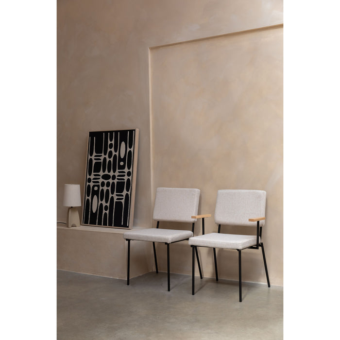 Zuiver Fellow Eetkamerstoelen armleuning Off-White - Set van 2 - Grijs