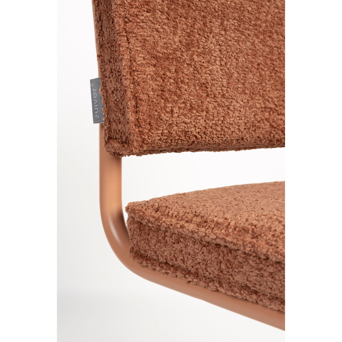 Zuiver Ridge Soft Eetkamerstoelen  Terracotta - Set van 2