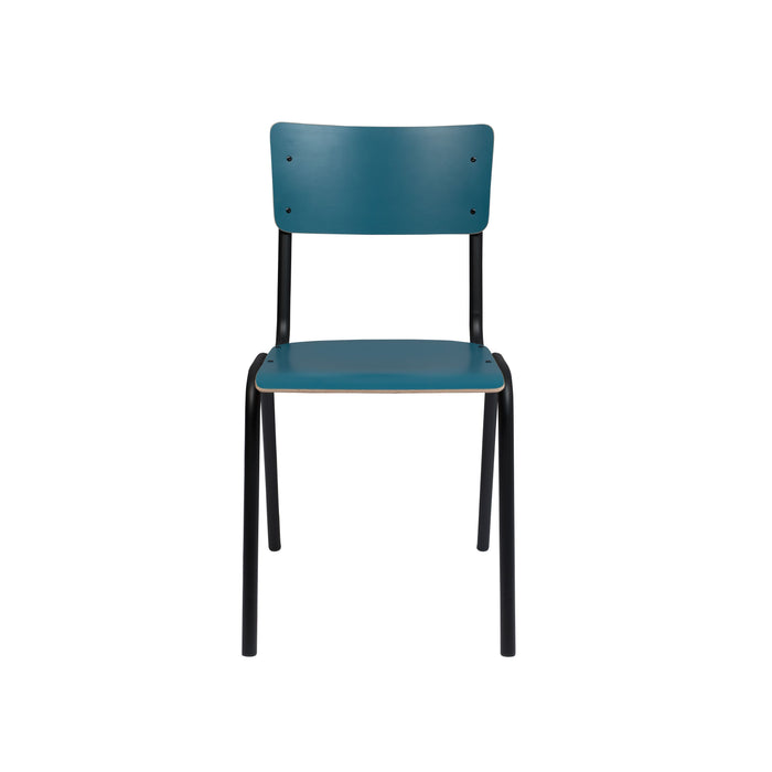 Zuiver Back To School Eetkamerstoelen  Mat Blauw  - Set van 4