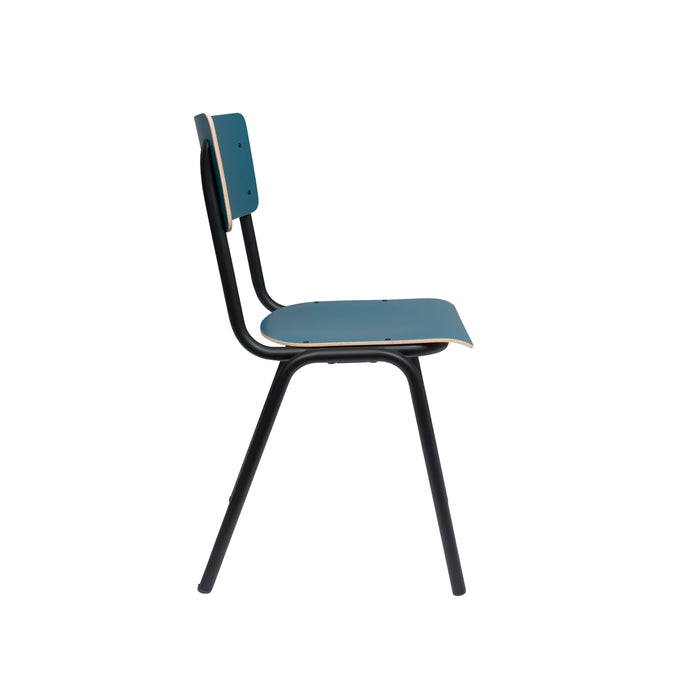 Zuiver Back To School Eetkamerstoelen  Mat Blauw  - Set van 4