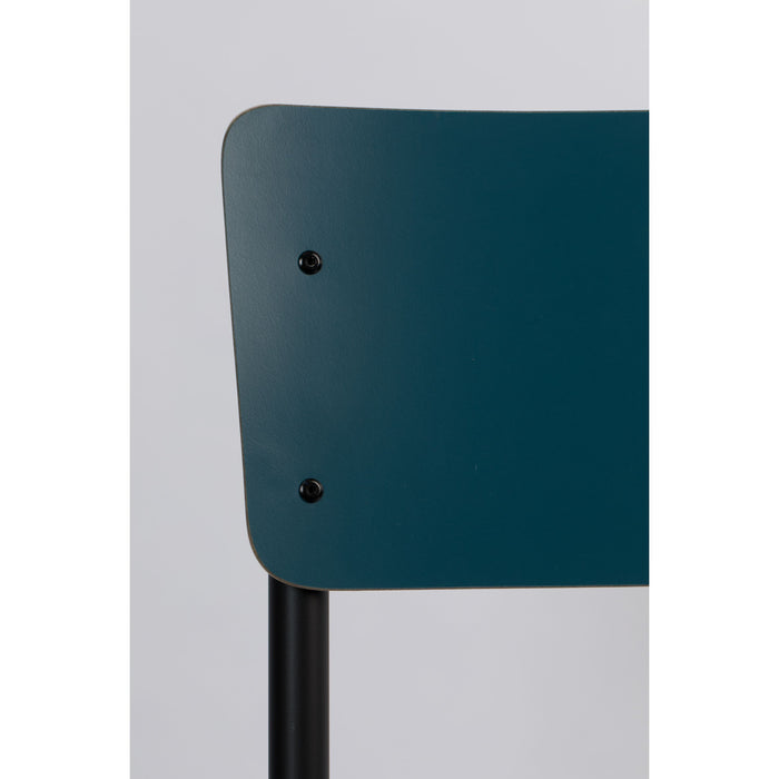 Zuiver Back To School Eetkamerstoelen  Mat Blauw  - Set van 4