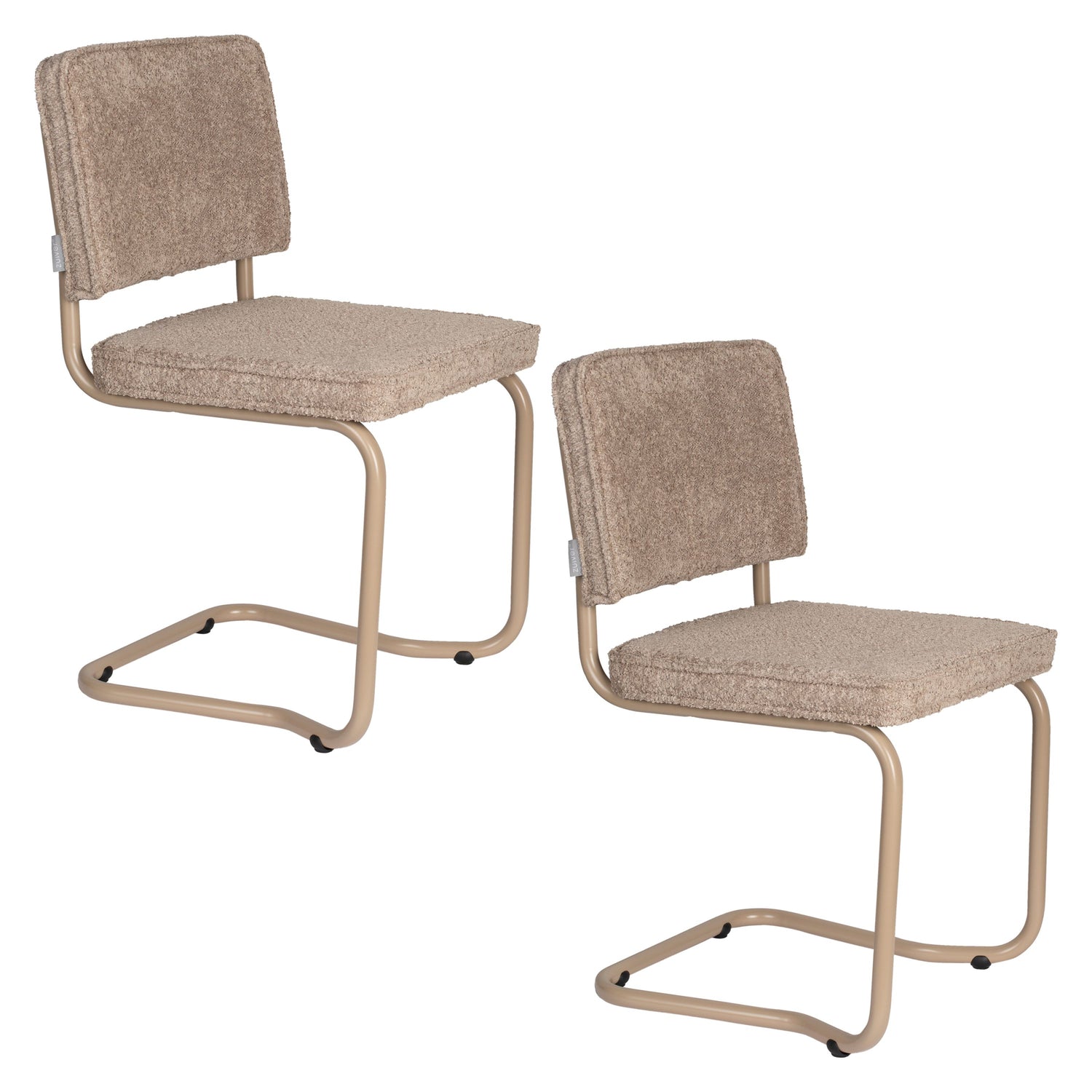 Zuiver Ridge Kink Eetkamerstoelen  Soft Beige - Set van 2