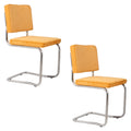 Zuiver Ridge Rib Kink Eetkamerstoelen  Geel - Set van 2