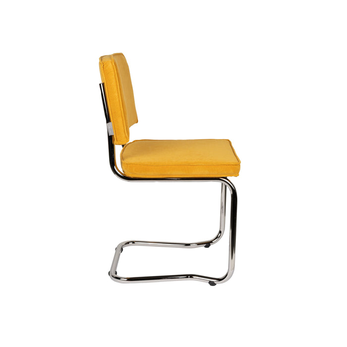 Zuiver Ridge Rib Kink Eetkamerstoelen  Geel - Set van 2