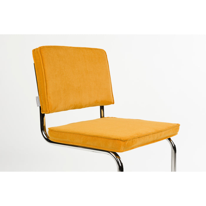 Zuiver Ridge Rib Kink Eetkamerstoelen  Geel - Set van 2