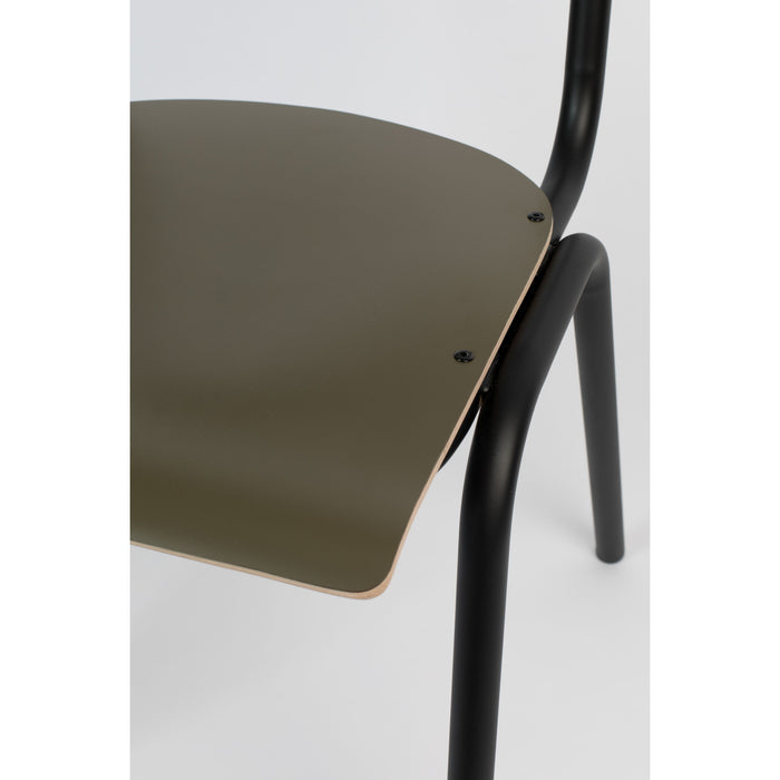 Zuiver Back To School Eetkamerstoelen  Mat Groen - Set van 4