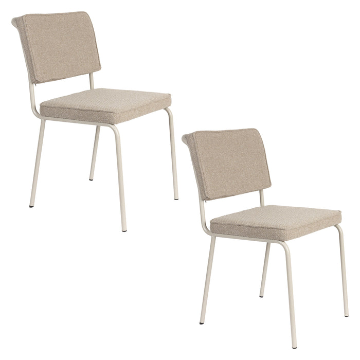 Zuiver Buddy Eetkamerstoelen  Beige - Set van 2