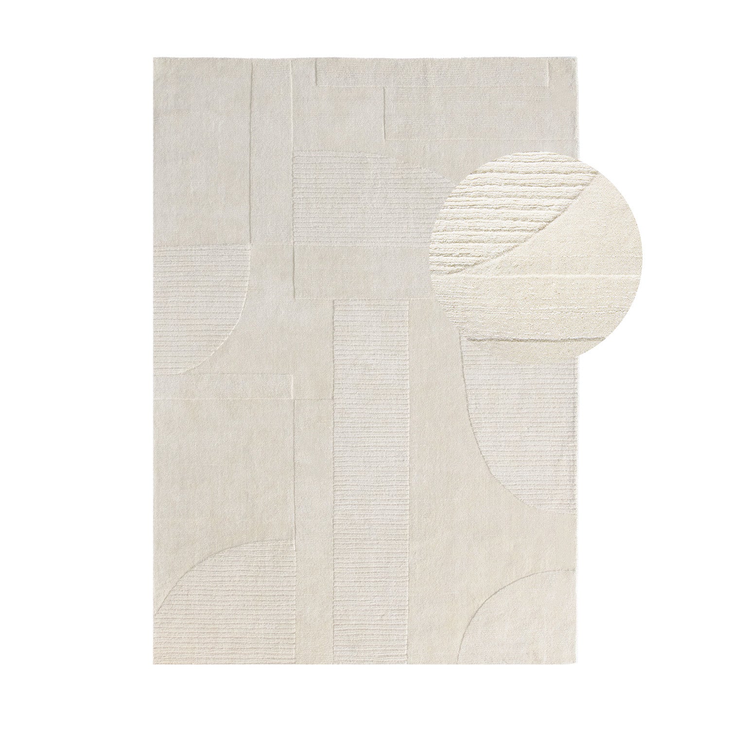 by fonQ Shapes Vloerkleed 200 x 290 cm - Crème