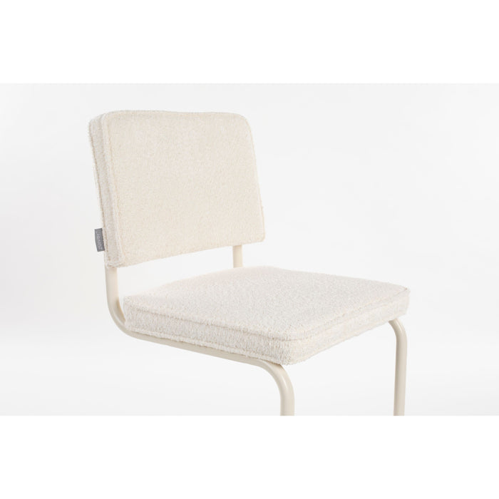 Zuiver Ridge Kink Eetkamerstoelen  Soft Off White - Set van 2