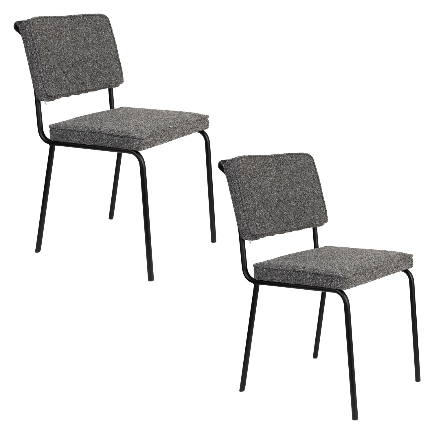 Zuiver Buddy Eetkamerstoelen  Zwart - Set van 2