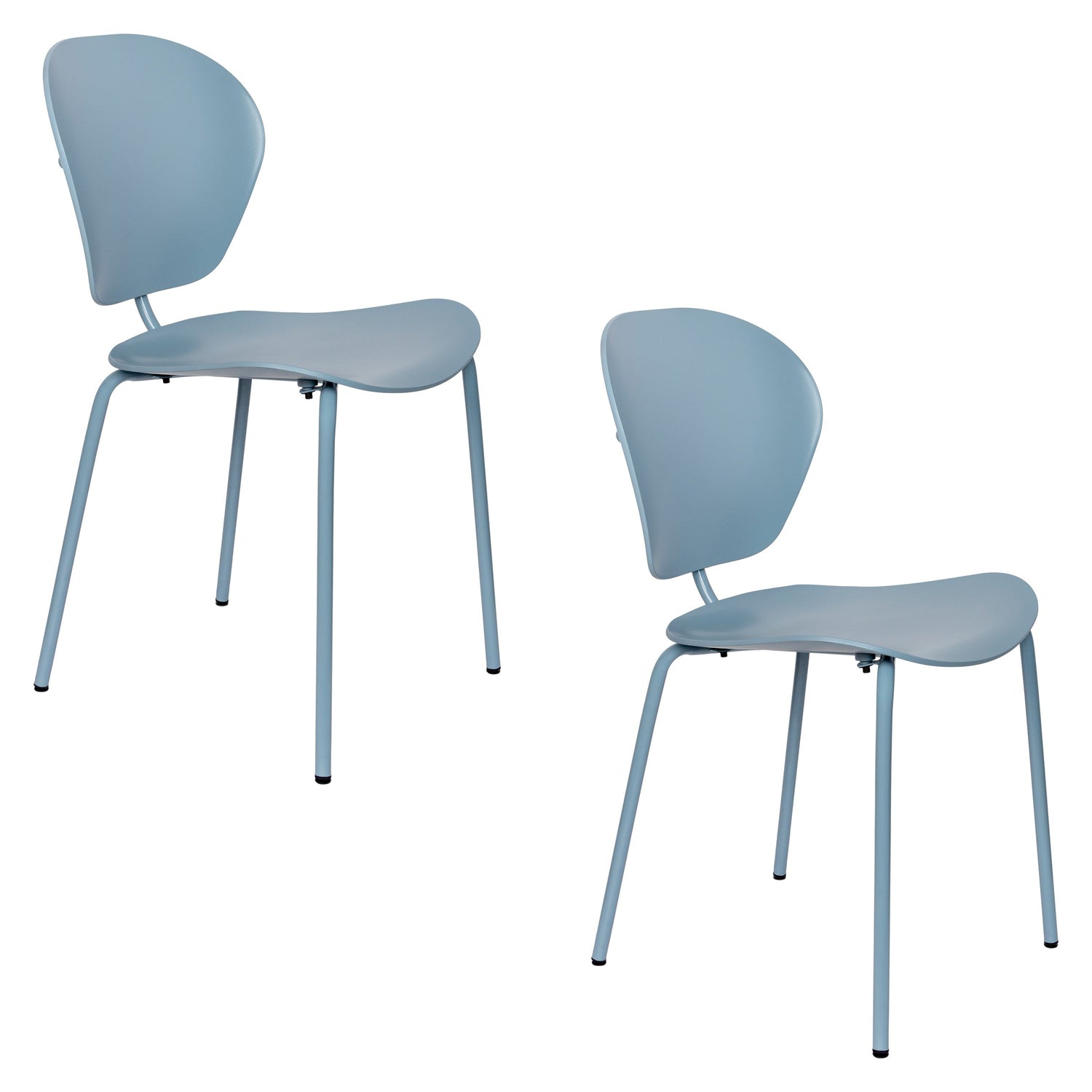 Zuiver The Ocean Chair Eetkamerstoelen  Ocean Blue - Set van 2 - Blauw