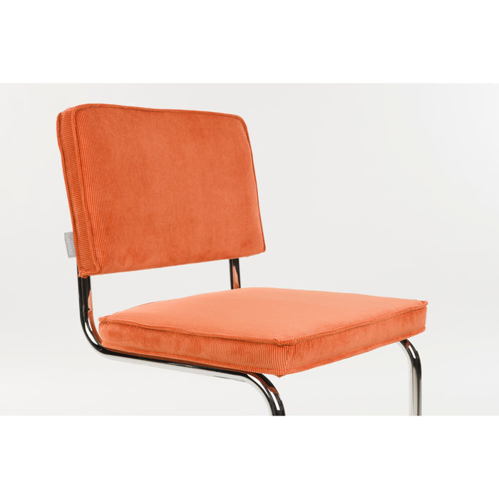 Zuiver Ridge Rib Kink Eetkamerstoelen  Oranje - Set van 2