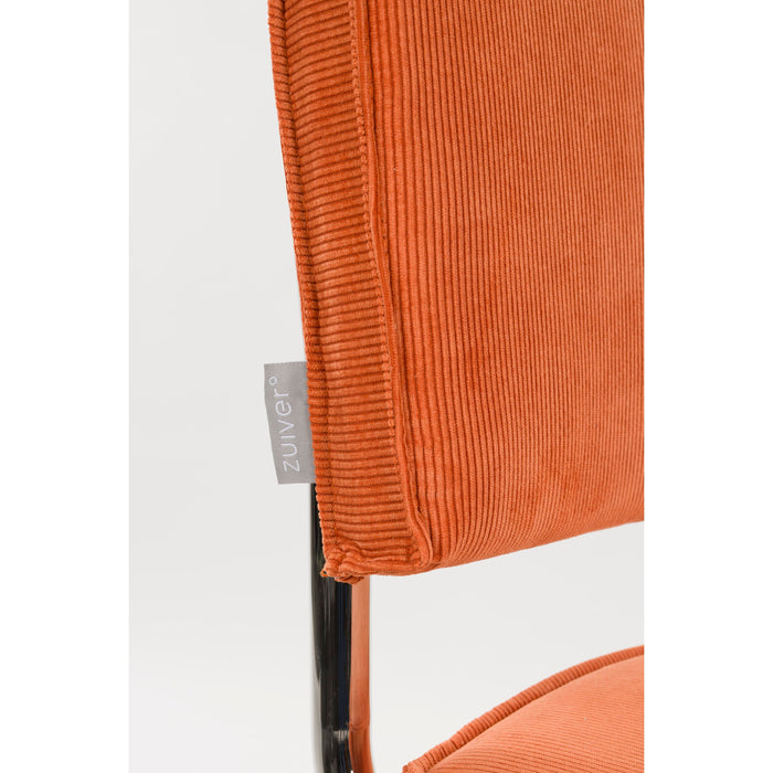 Zuiver Ridge Rib Eetkamerstoelen  Oranje - Set van 2