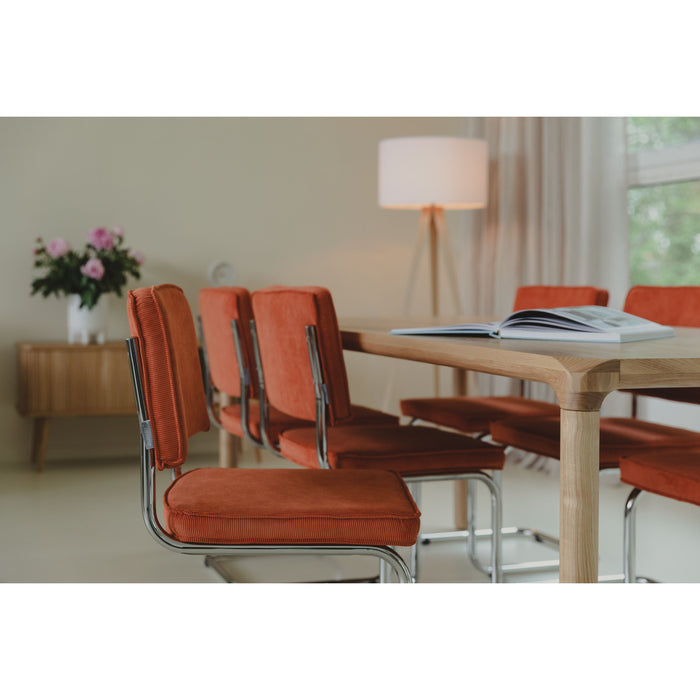 Zuiver Ridge Rib Eetkamerstoelen  Oranje - Set van 2