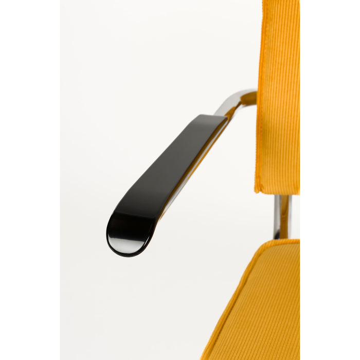 Zuiver Ridge Rib Eetkamerstoelen armleuning Geel - Set van 2